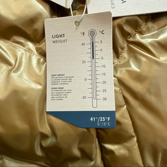 New! Woolrich Quilted Gold Puffer Down Jacket Sz M - Picture 8 of 15